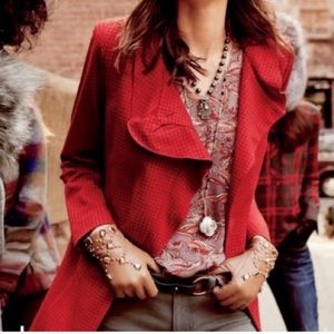 CAbi GOOD LUCK CRANE BLOUSE ~ #3611 TOP ~ Purple & Red ~ Size S & XS